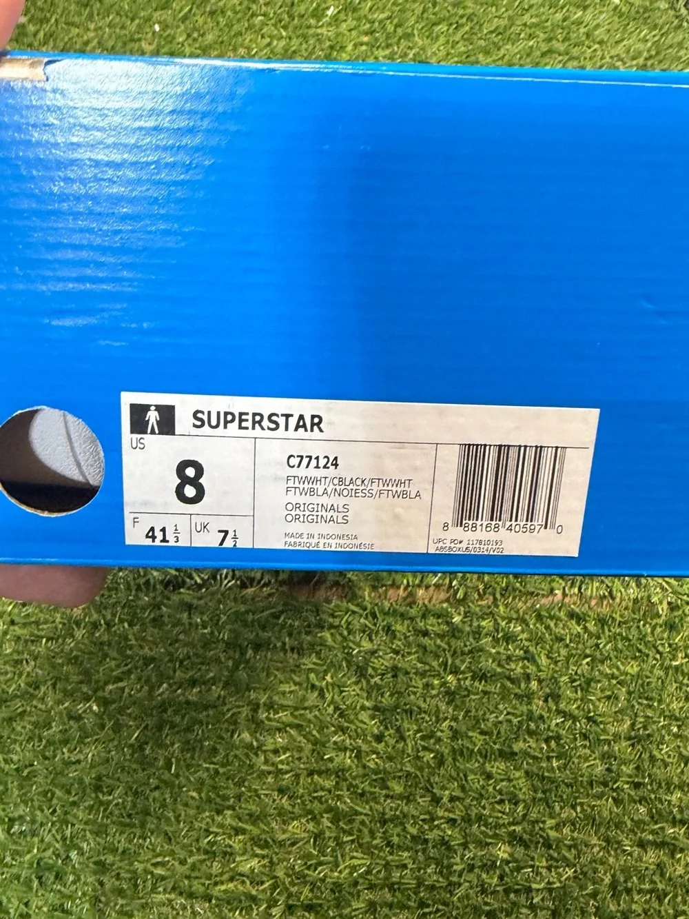 Adidas Originals Superstar White Black Gold C77124 Men's Size 8 With Box OG Low